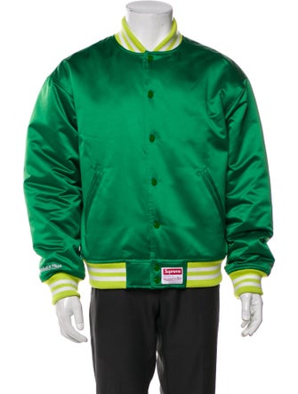 Supreme x Mitchell & Ness 2024 Satin Varsity Bomber Jacket