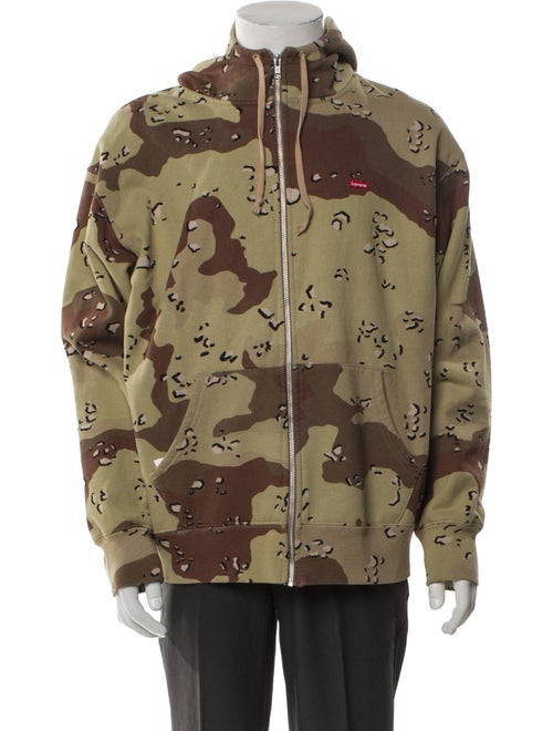Supreme 2020 Small Box Logo Zip-Up 'Chocolate Chip Camo' Hoodie