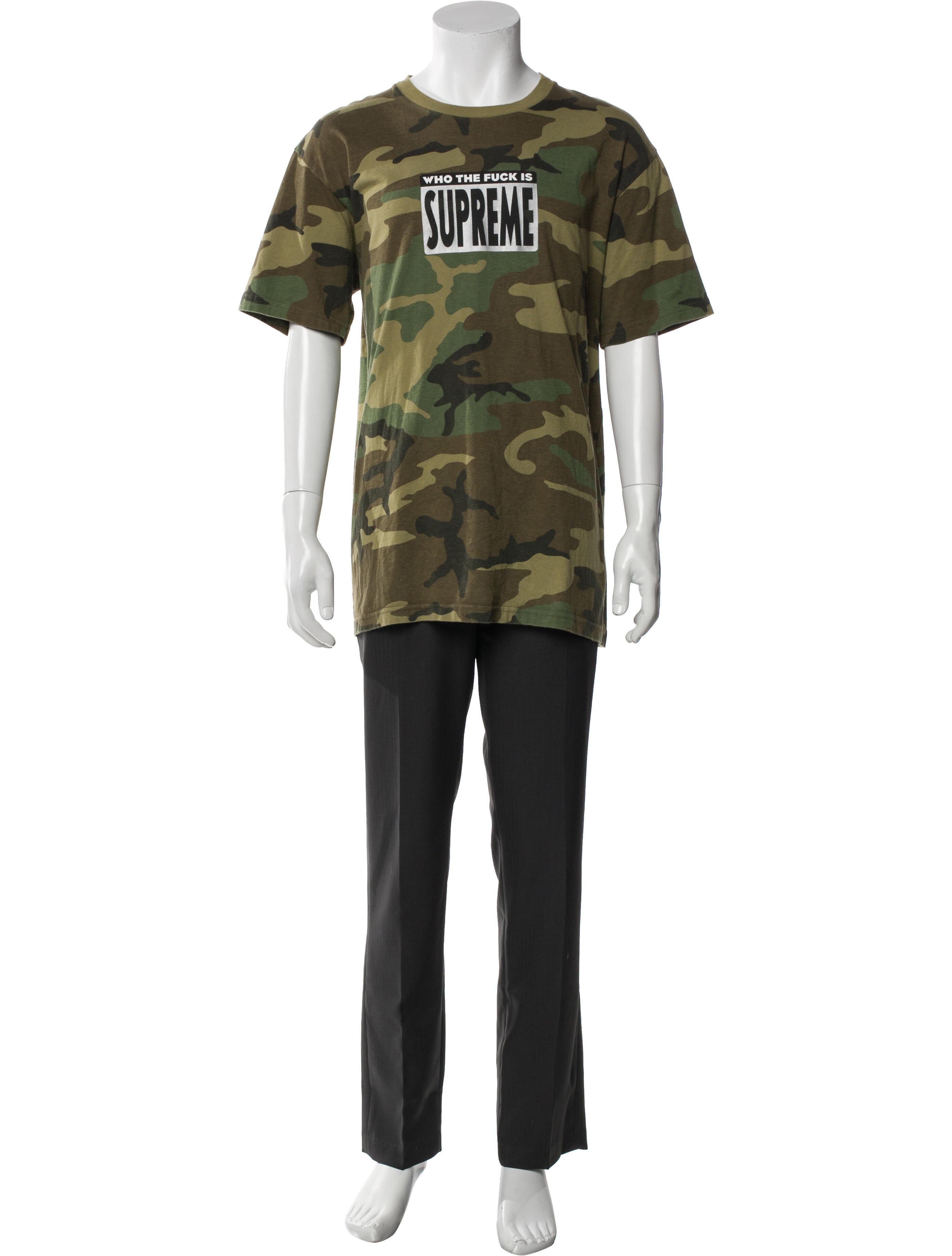 Supreme 'Who the Fuck' Camouflage Print T-Shirt