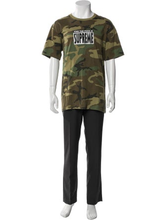 Supreme 'Who the Fuck' Camouflage Print T-Shirt