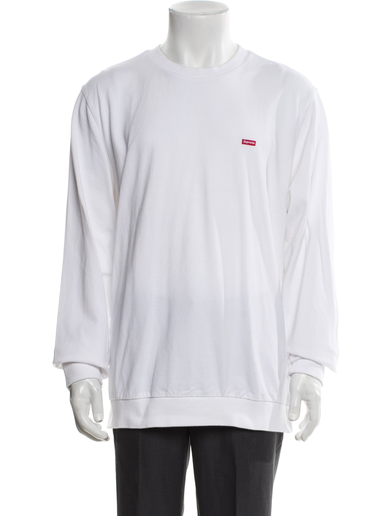 Supreme Small Box Logo Pique Long Sleeve Crewneck Crew Neck Sweatshirt