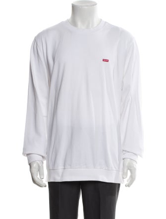 Supreme Small Box Logo Pique Long Sleeve Crewneck Crew Neck Sweatshirt