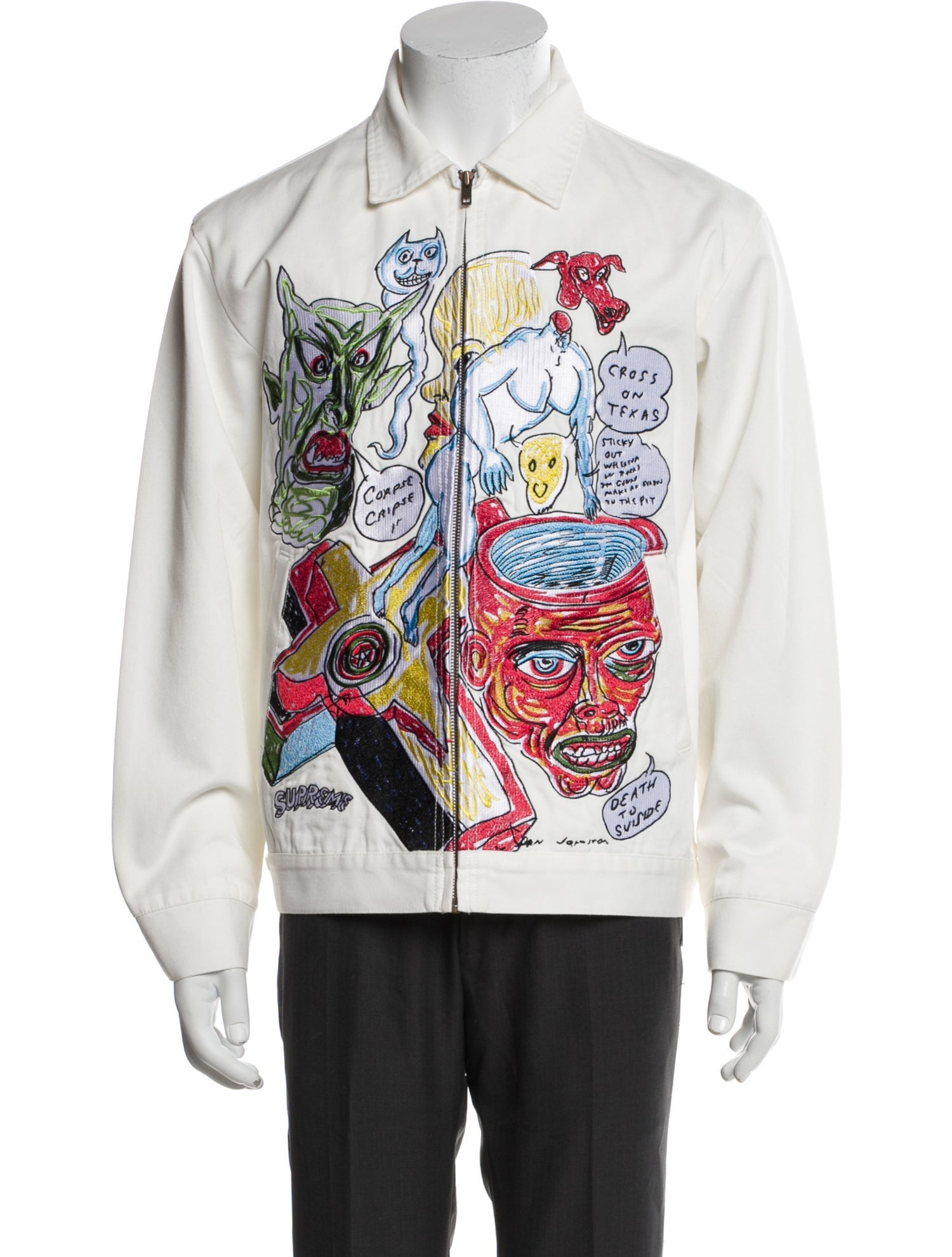 Supreme 2020 x Daniel Johnston Embroidered Work Trucker Jacket