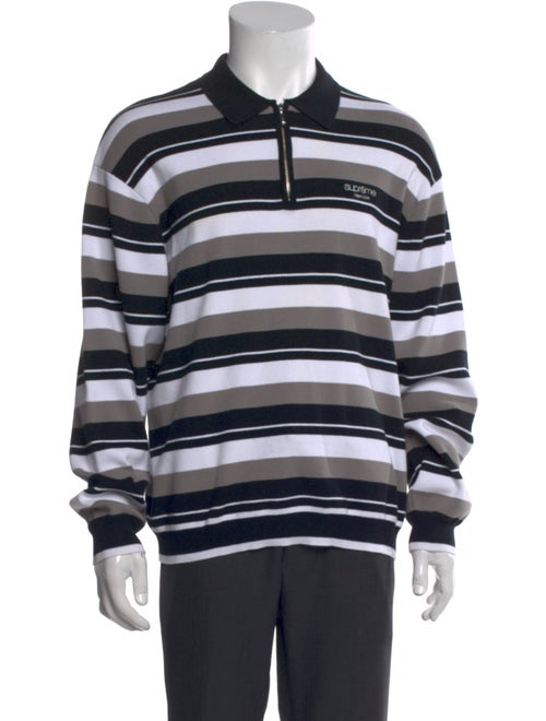 Supreme 2024 Stripe Zip Polo Shirt