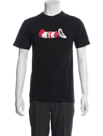 Supreme Cat in the Hat Graphic Print T-Shirt