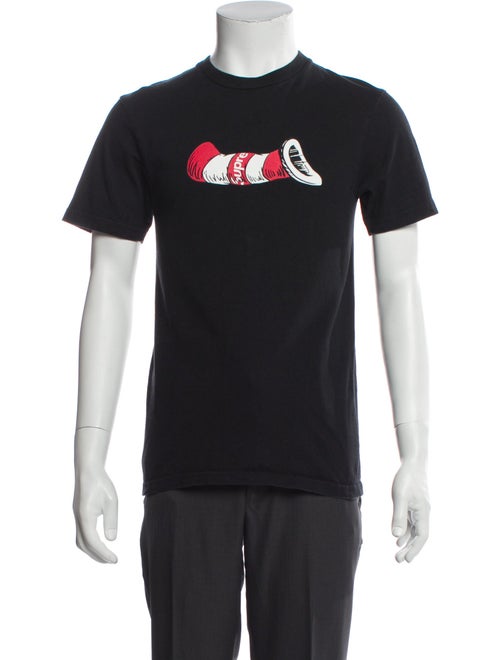 Supreme Cat in the Hat Graphic Print T-Shirt