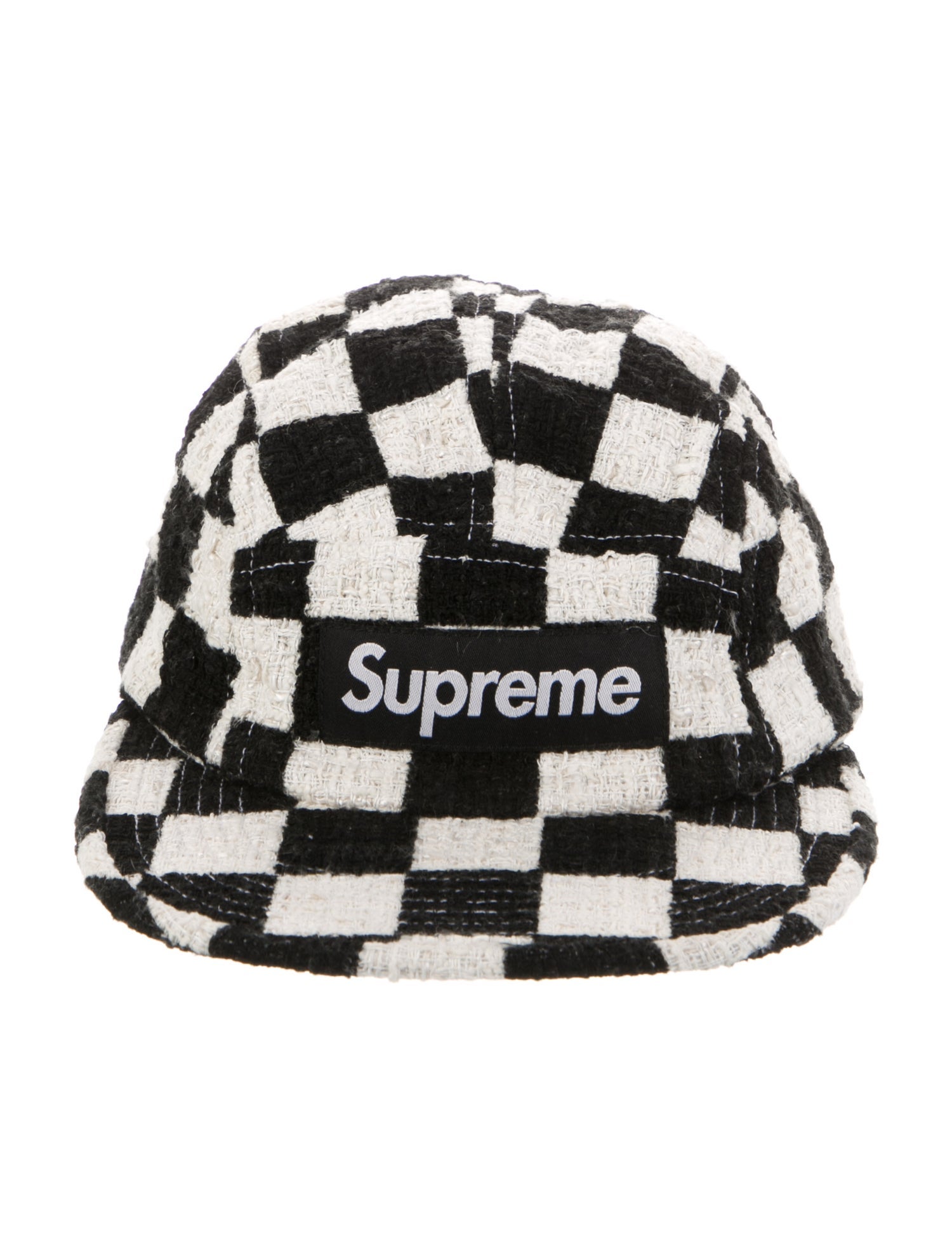 Supreme Checkerboard Boucle Camp Cap