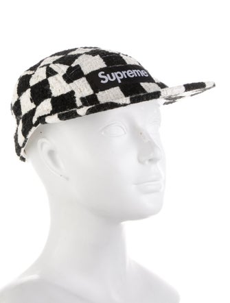 Supreme Checkerboard Boucle Camp Cap