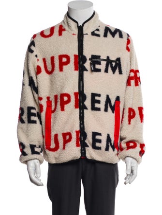 Supreme Reversible Logo Fleece Sherpa Windbreaker