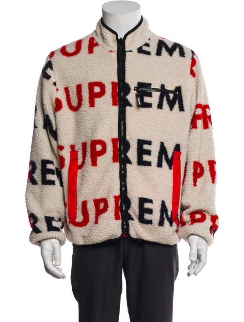 Supreme Reversible Logo Fleece Sherpa Windbreaker