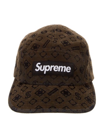 Supreme Flocked Denim Camp Cap