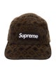 Supreme Flocked Denim Camp Cap