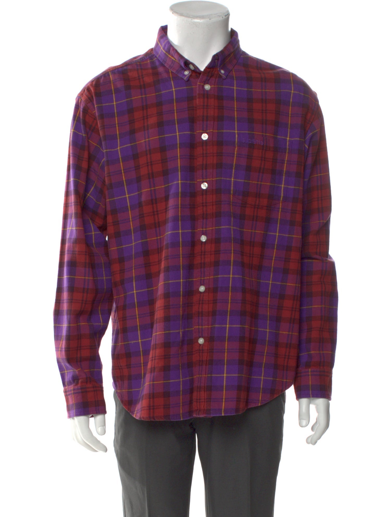 Supreme 2024 Plaid Print Shirt