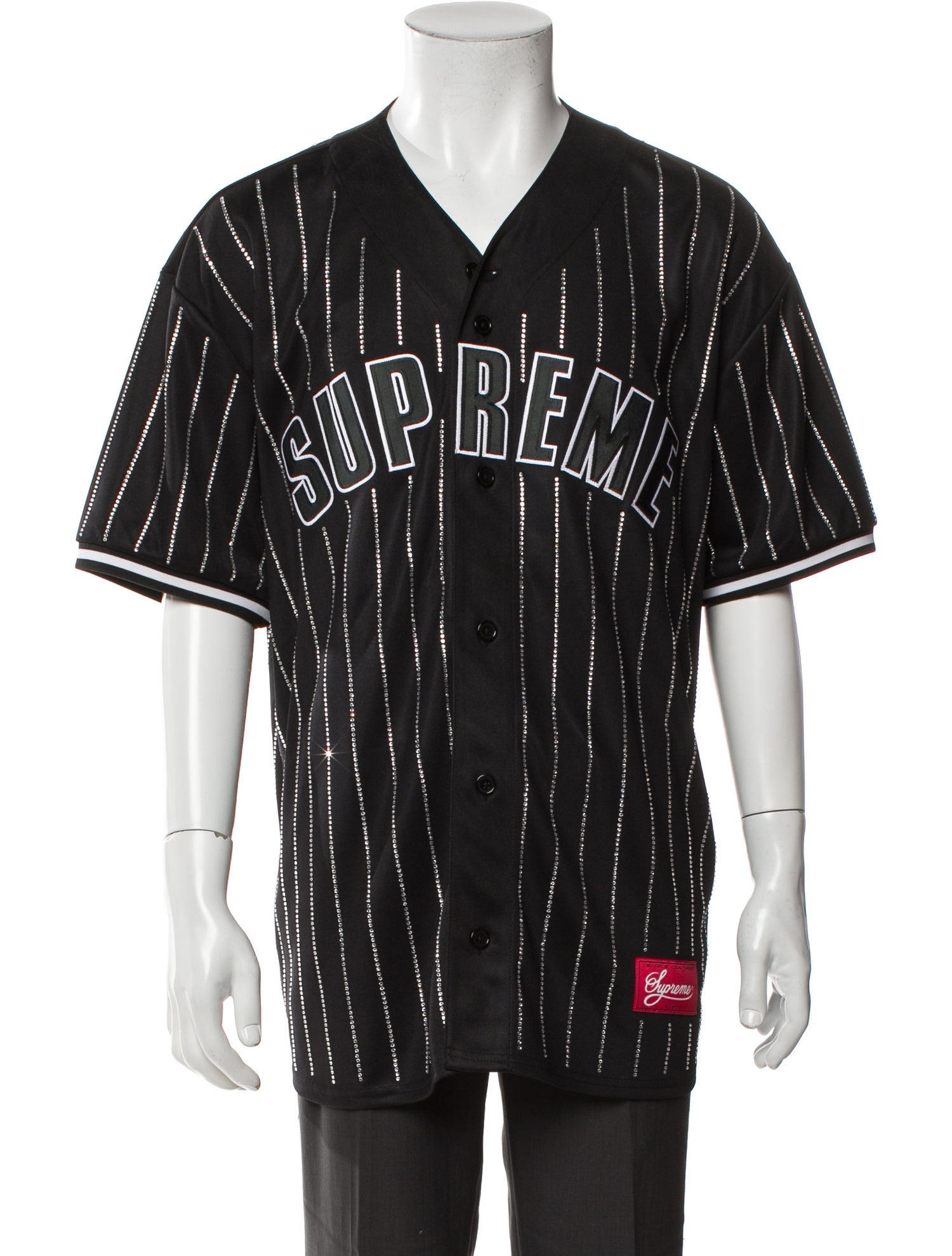 Supreme 2022 Rhinestone Stripe T-Shirt