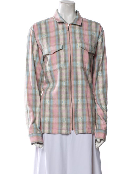 Supreme Plaid Print Long Sleeve Button-Up Top