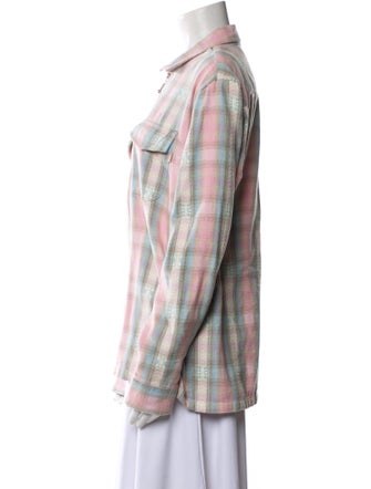 Supreme Plaid Print Long Sleeve Button-Up Top