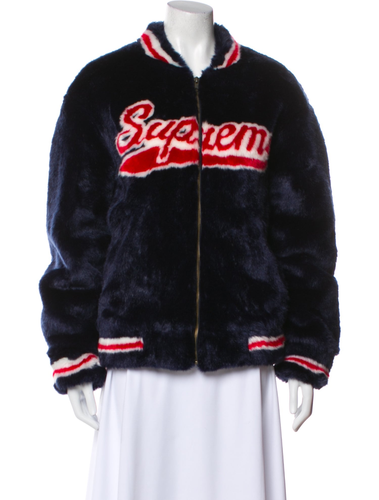 Supreme Faux Fur Graphic Print Coat