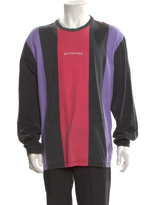 Supreme Colorblock Pattern Crew Neck T-Shirt