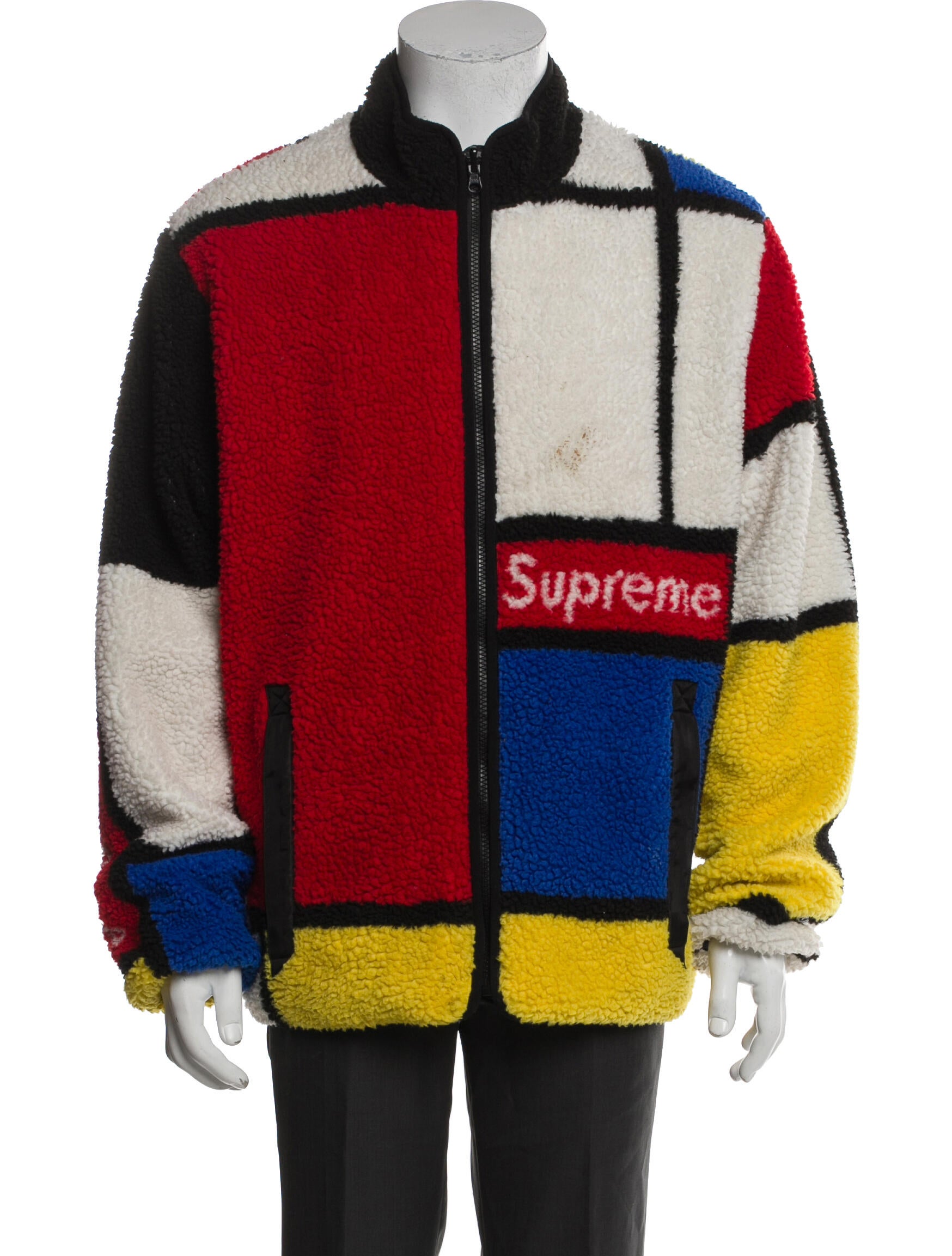 Supreme 2020 Reversible Colorblocked Fleece Denim Jacket