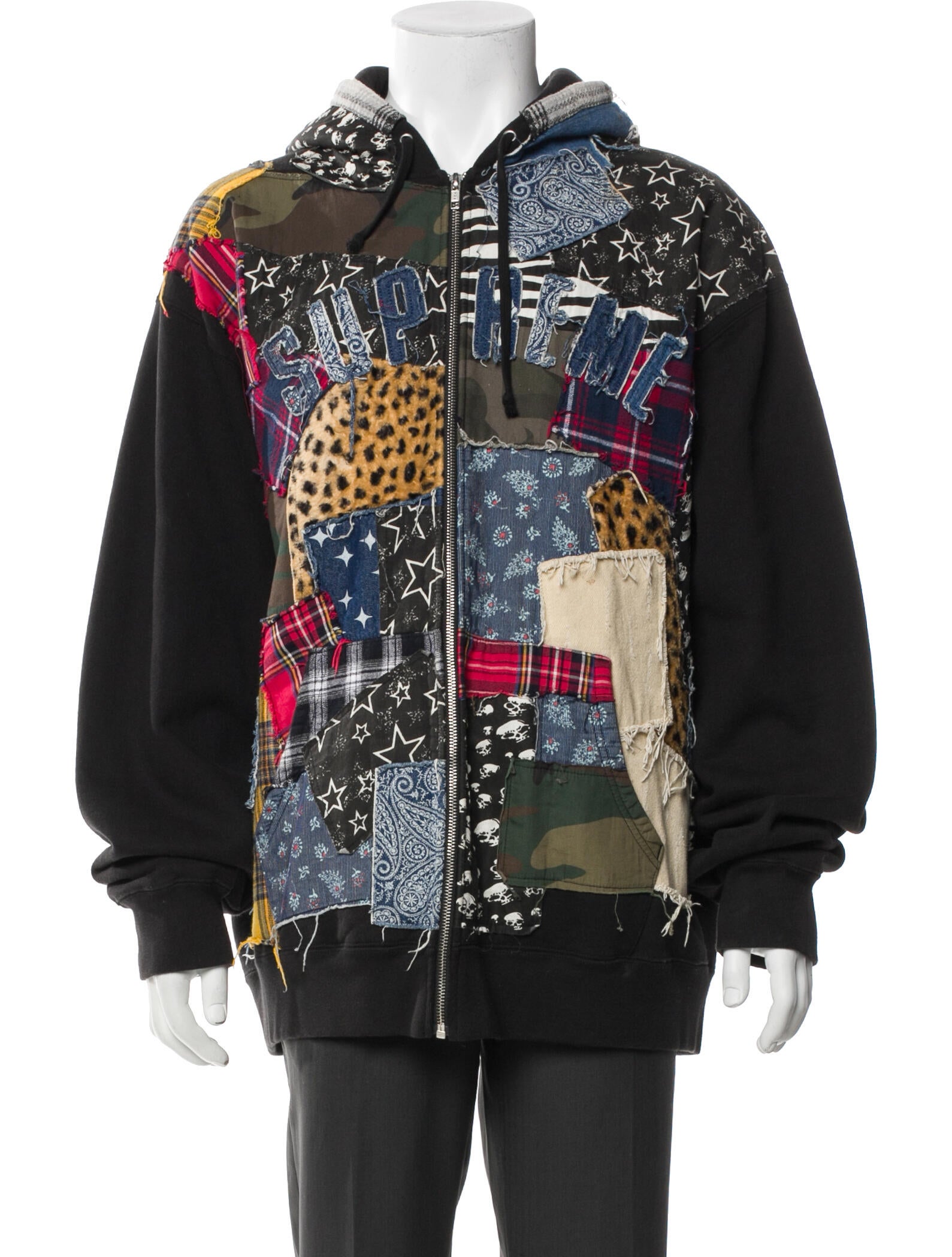 Supreme Patchwork Zip Up Hoodie