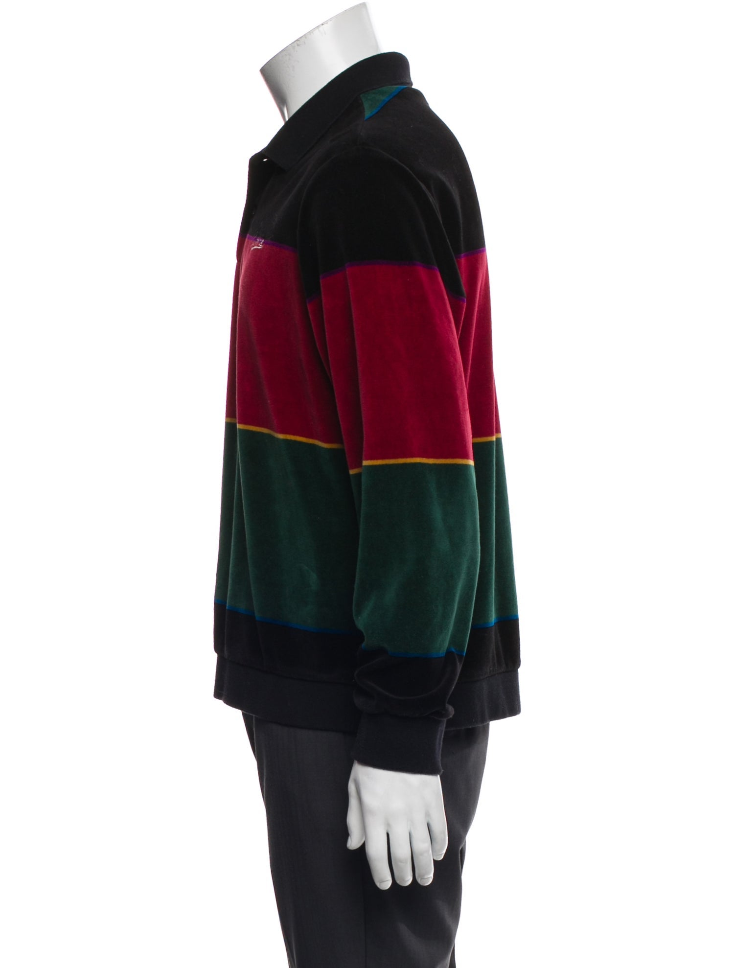 Supreme 2019 Stripe Velour L/S Polo Shirt
