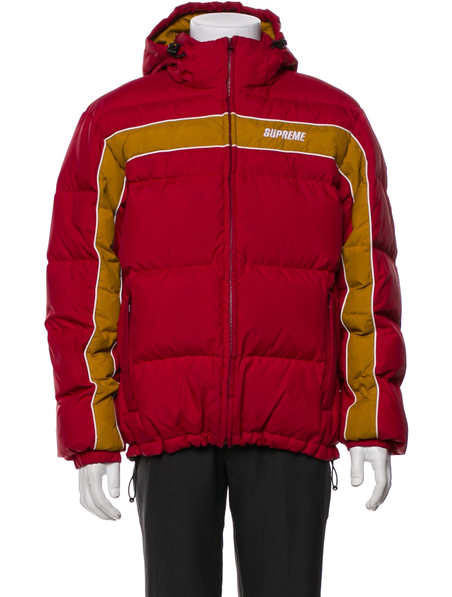 Supreme 2018 Stripe Panel Down Puffer Coat