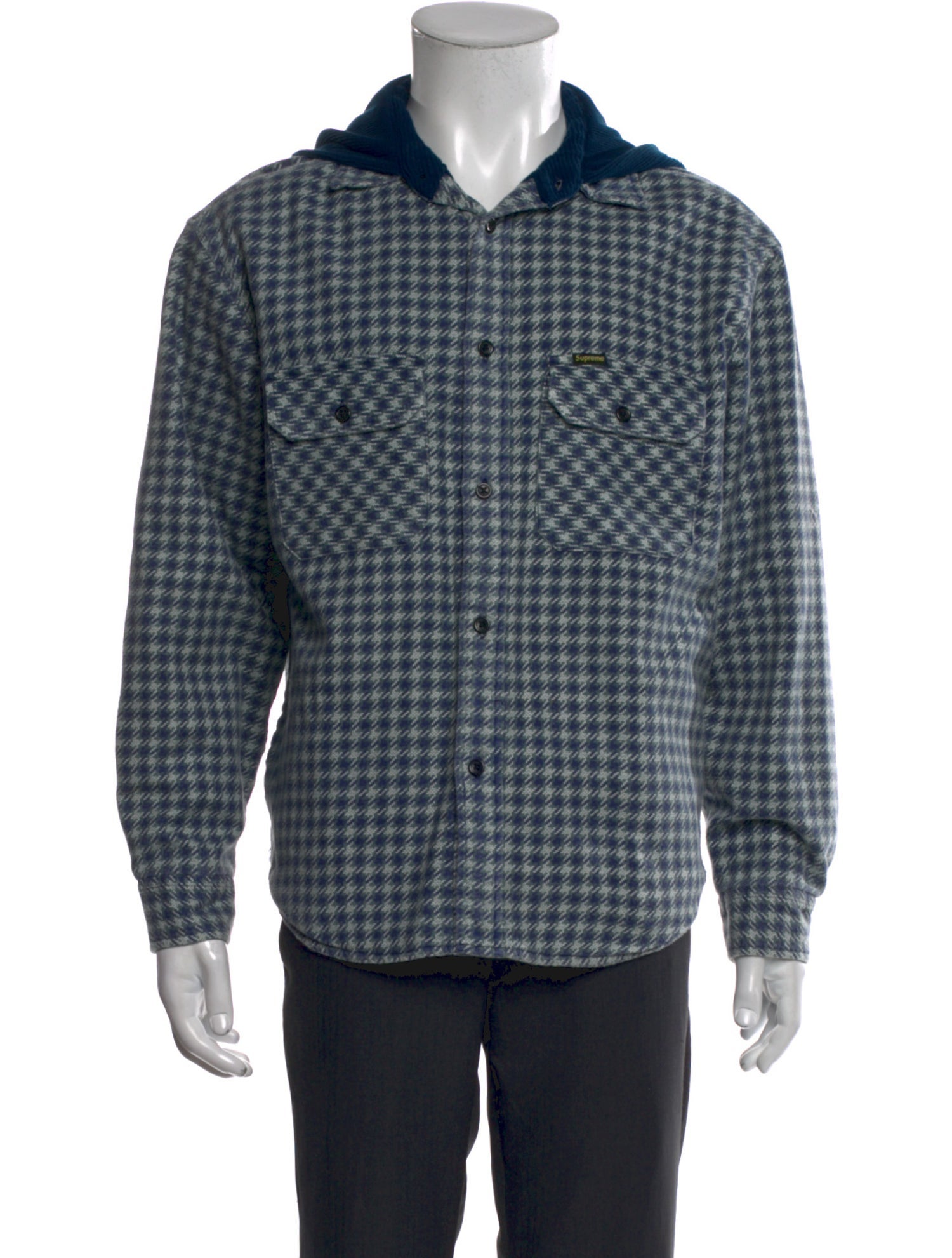 Supreme 2022 Houndstooth Flannel Hoodie