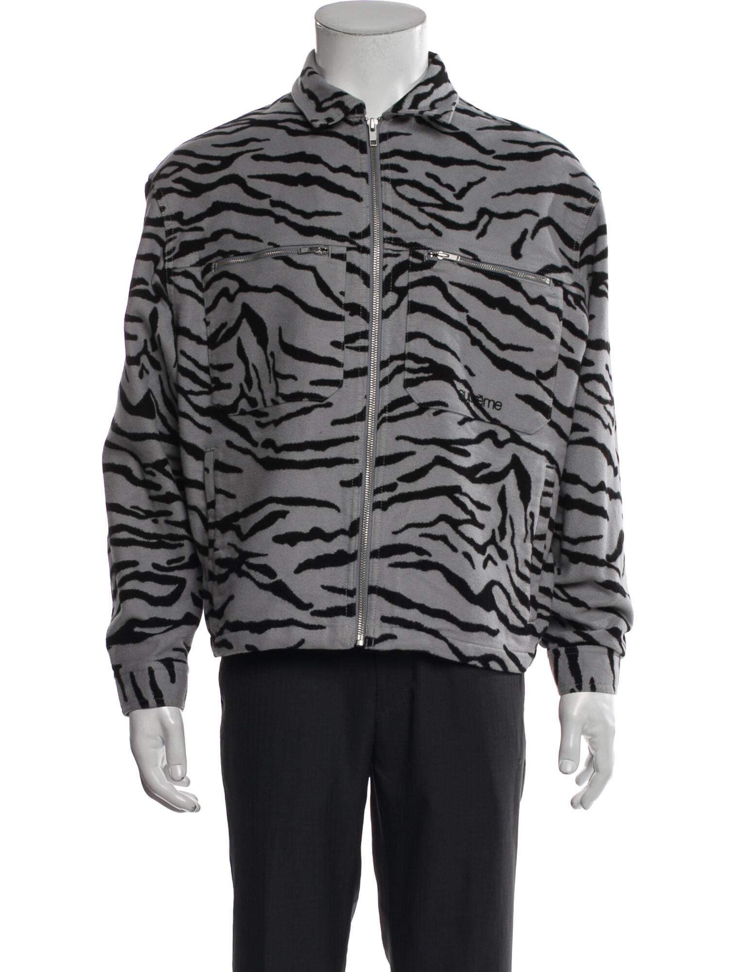 Supreme 2025 Moleskin Zebra Puffer Coat