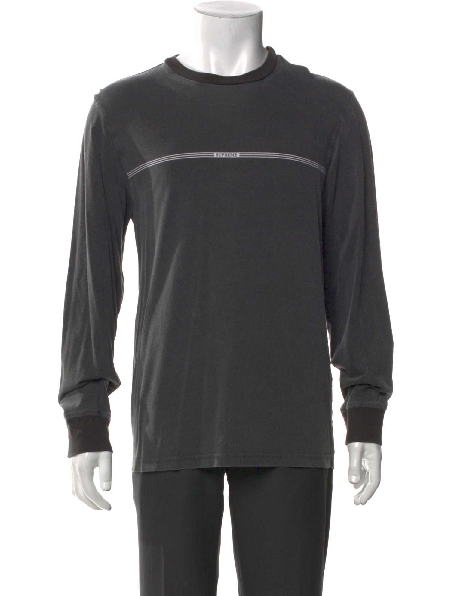 Supreme Printed Stripe L/S Graphic Print T-Shirt