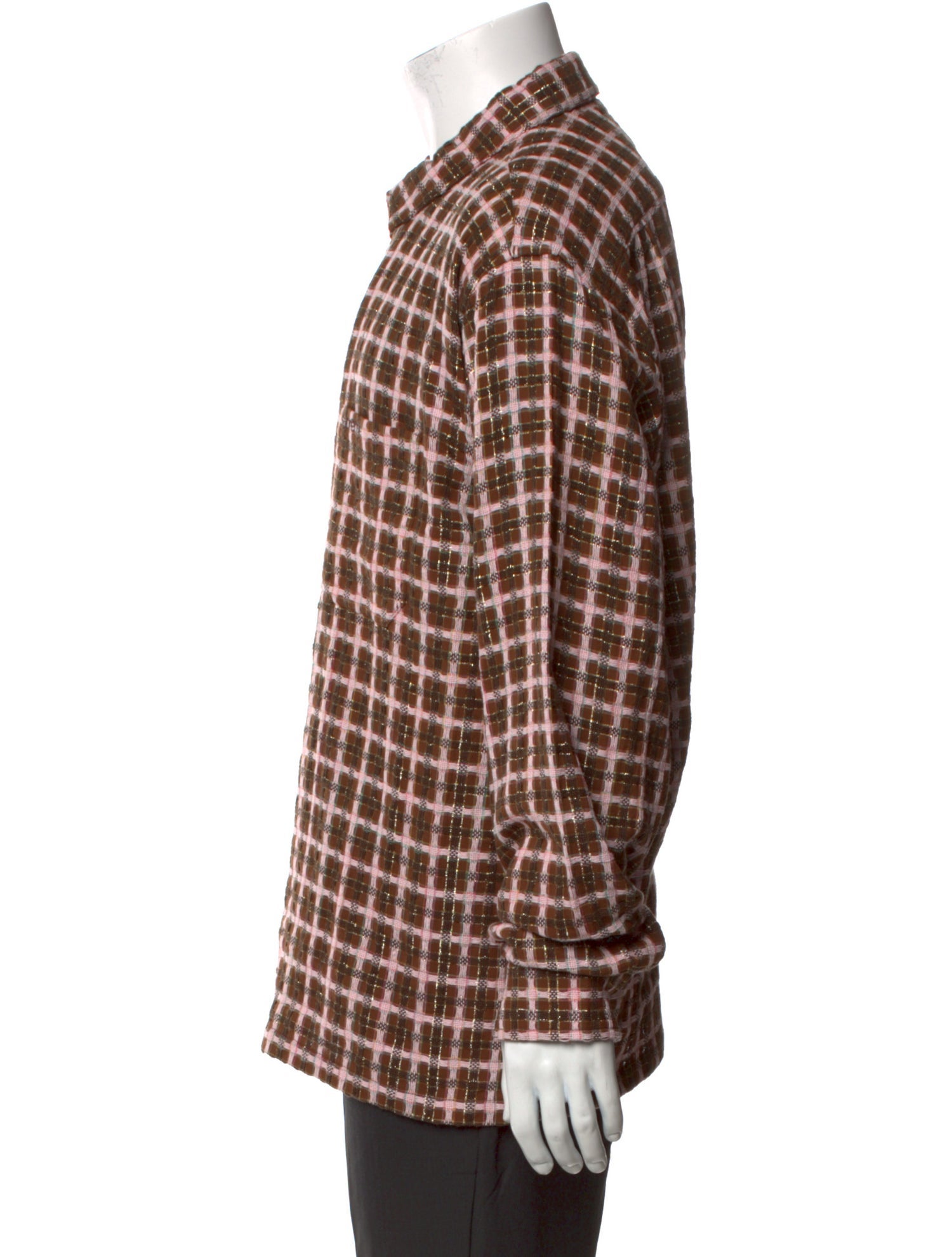 Supreme 2025 Metallic Plaid Zip Up Shirt