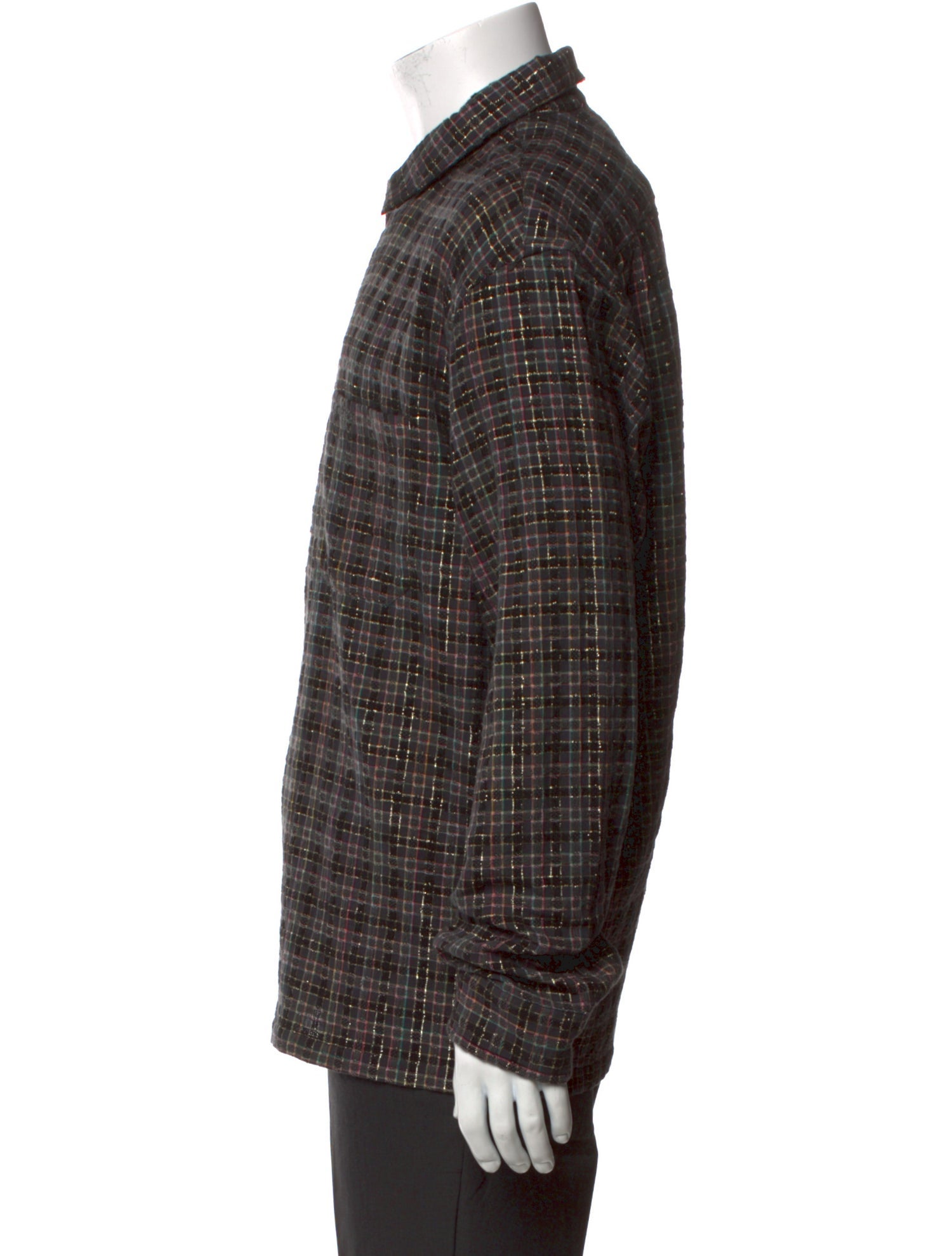 Supreme 2025 Metallic Plaid Zip Up Shirt