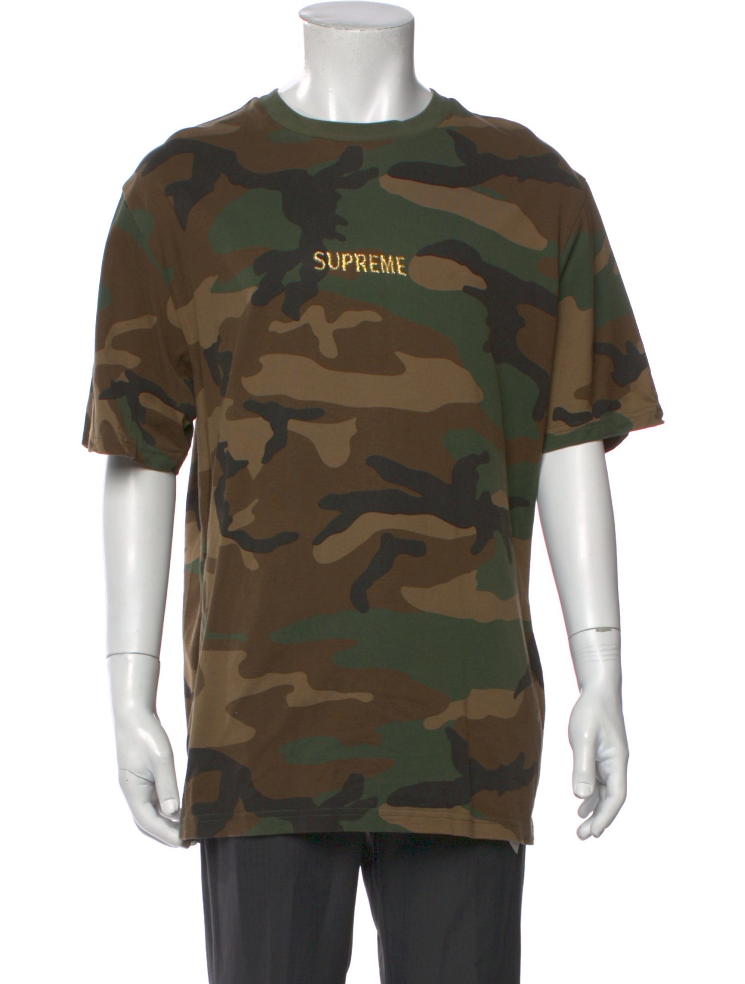 Supreme Camouflage Print Crew Neck T-Shirt