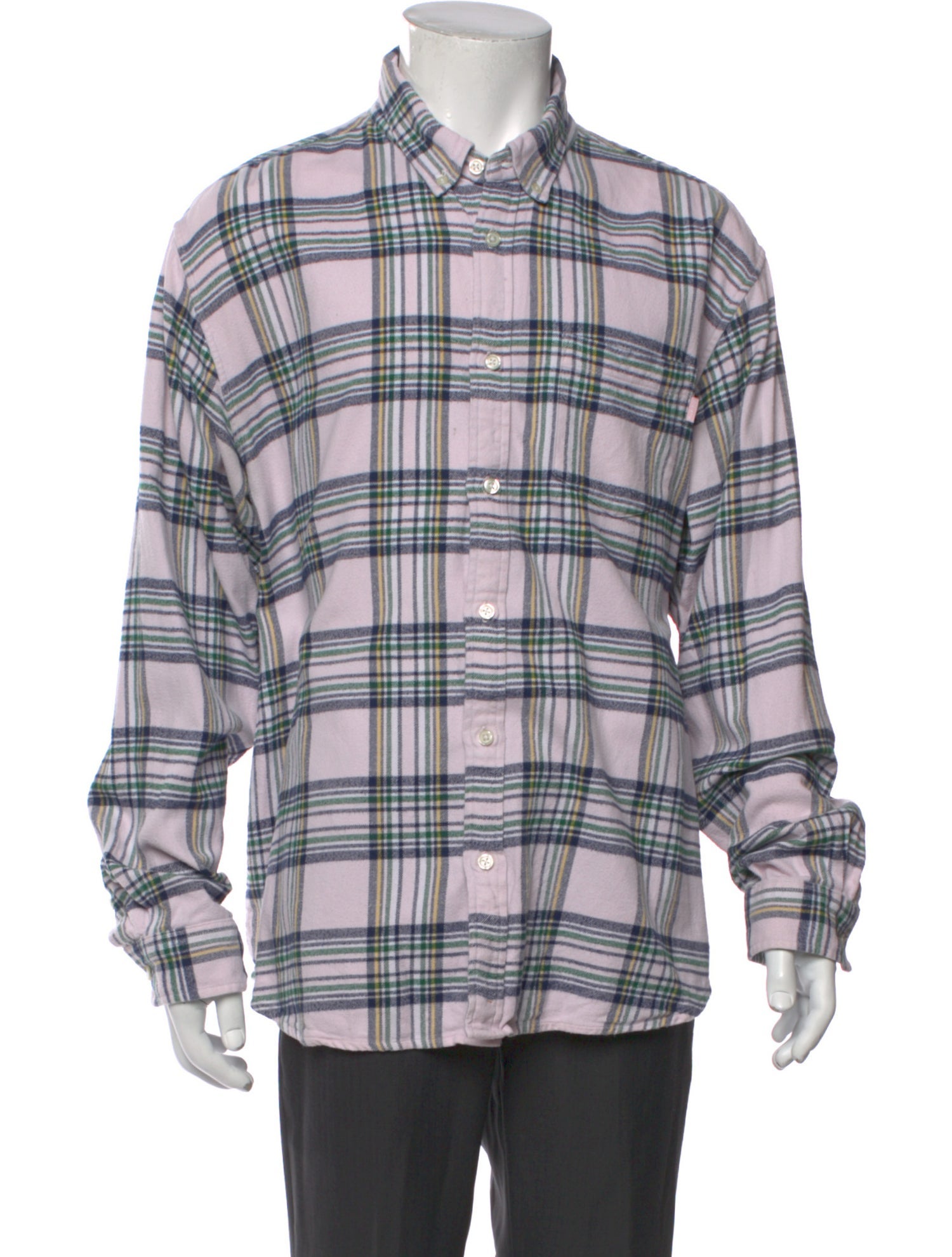 Supreme Plaid Print Long Sleeve Shirt