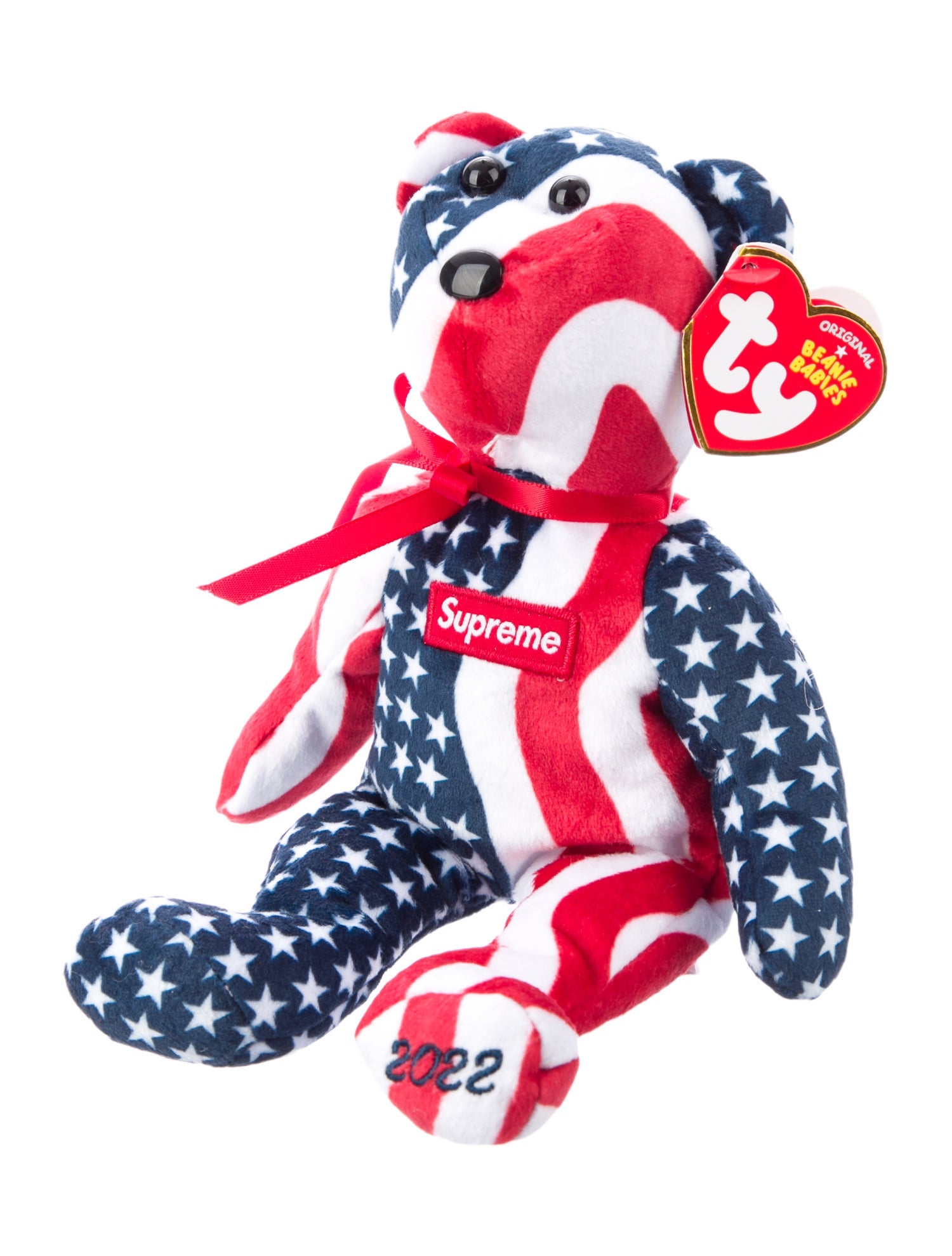 Supreme x ty American Flag Beanie Baby w/ Tags