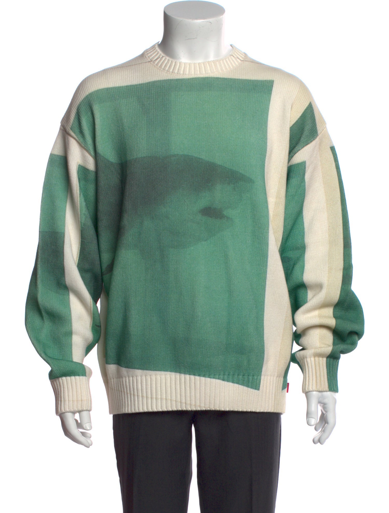 Supreme Colorblock Pattern Crew Neck Pullover