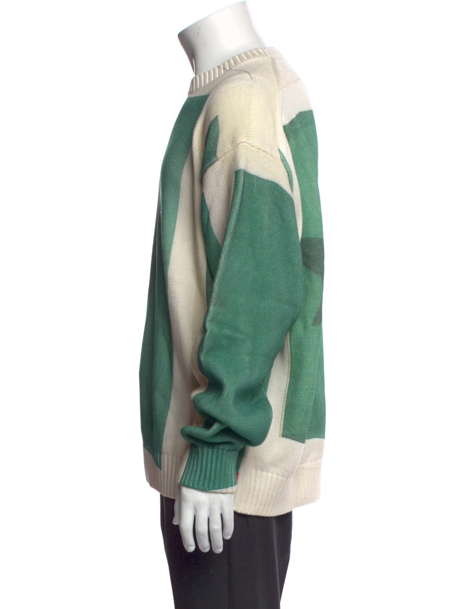 Supreme Colorblock Pattern Crew Neck Pullover