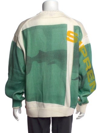 Supreme Colorblock Pattern Crew Neck Pullover