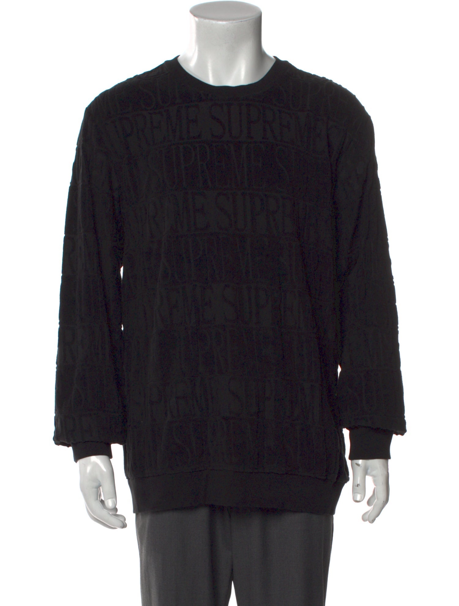 Supreme 2017 Logo Stripe Terry Pullover