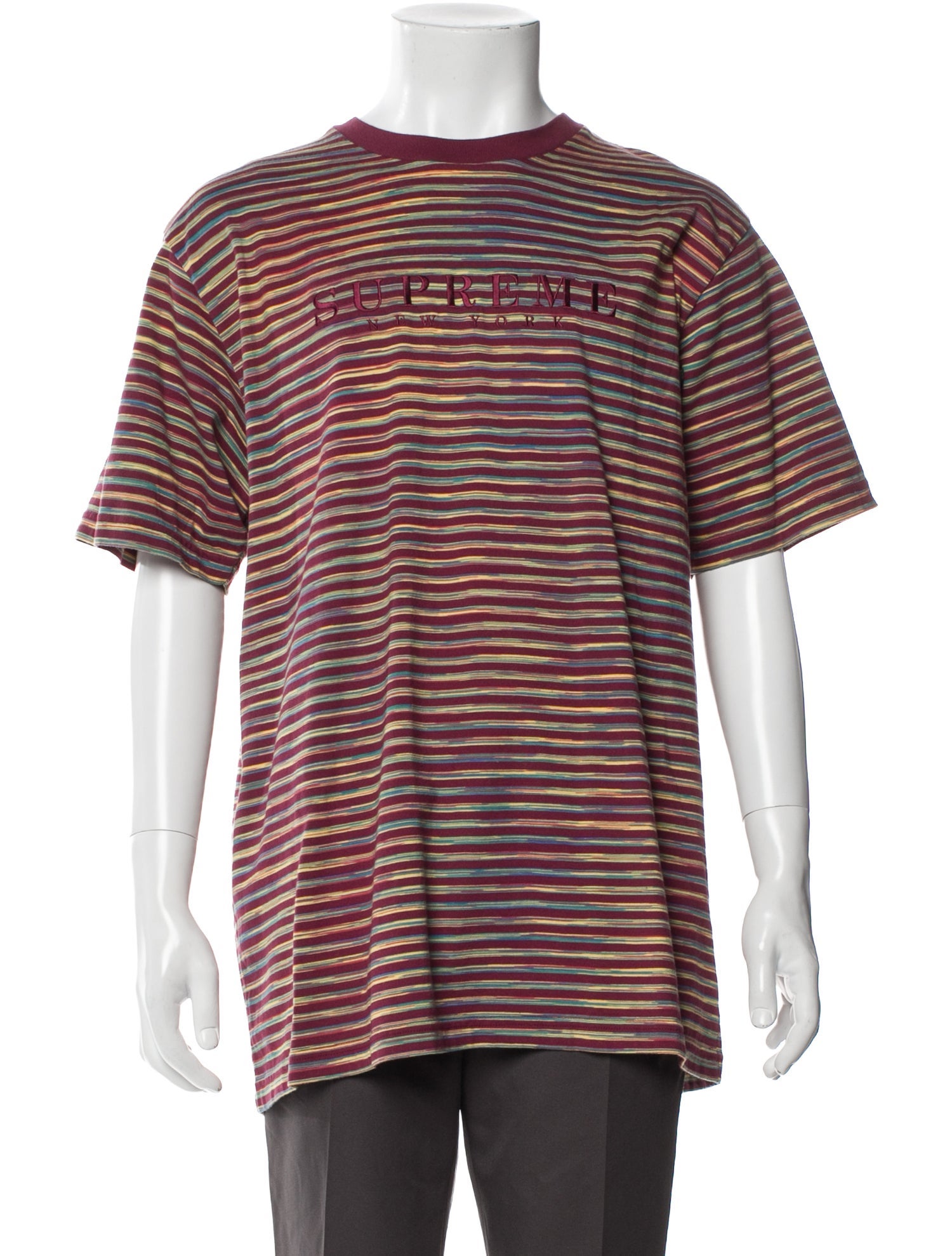 Supreme Striped Crew Neck T-Shirt