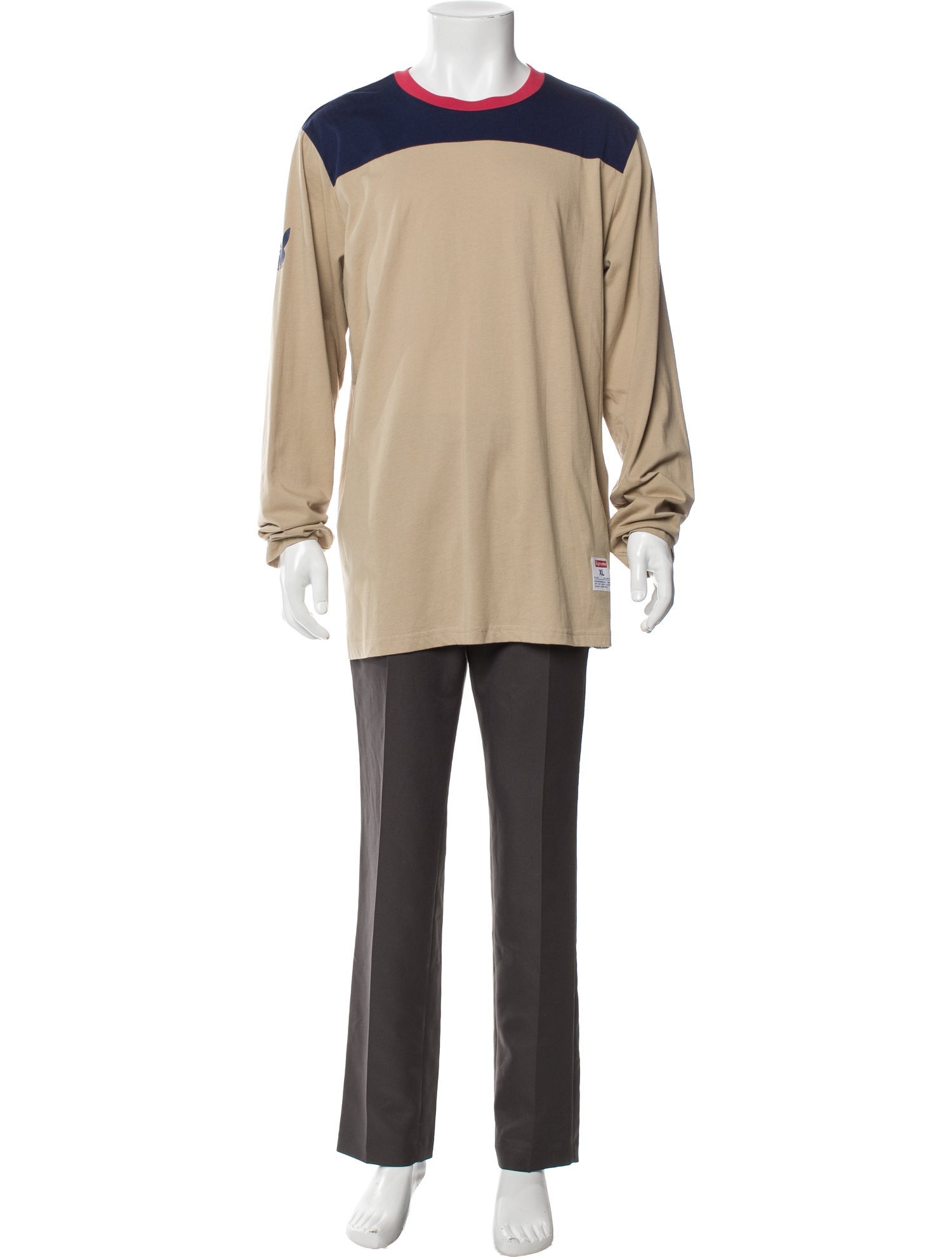 Supreme Colorblock Pattern Crew Neck T-Shirt