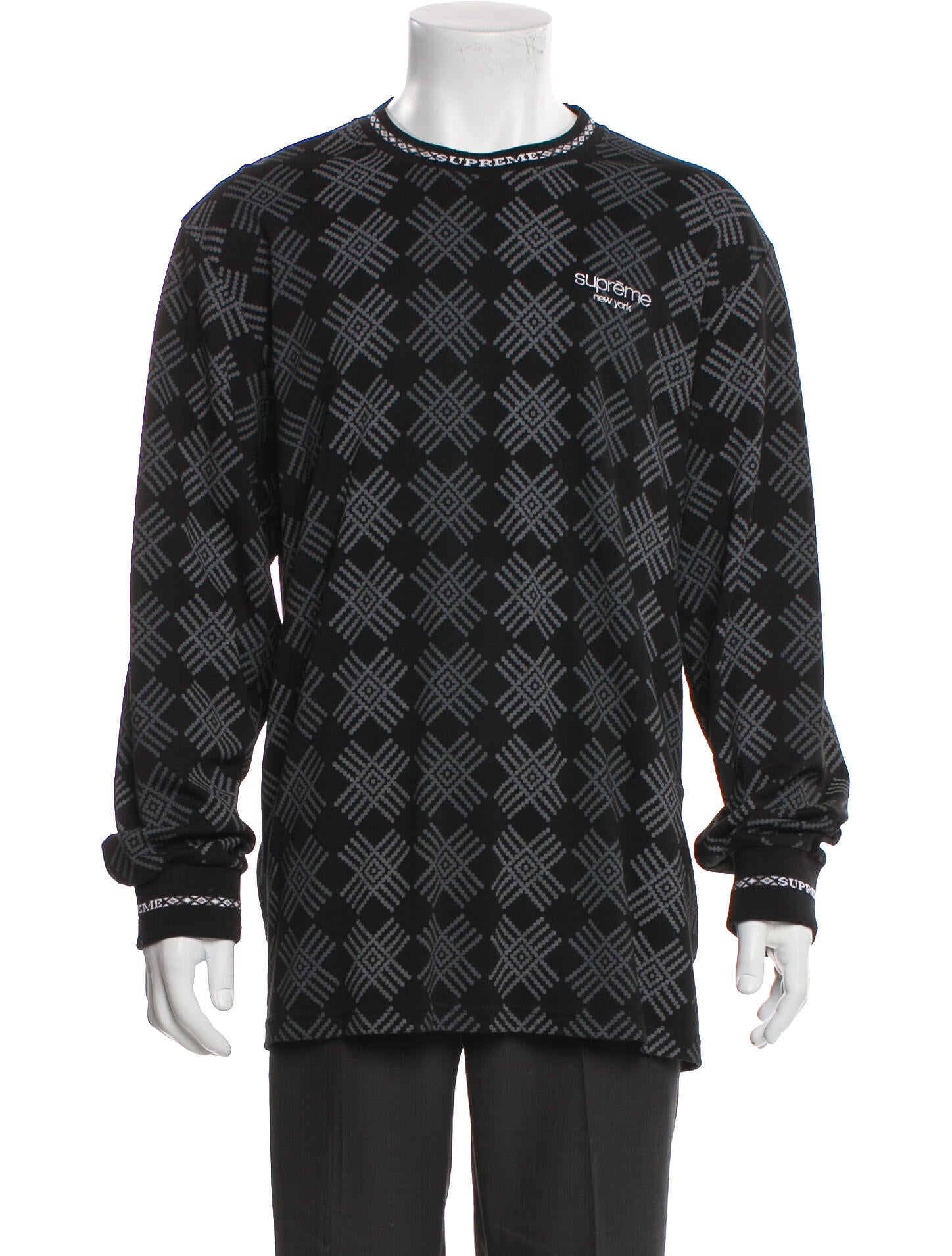 Supreme Plaid Print Long Sleeve Dress Shirt