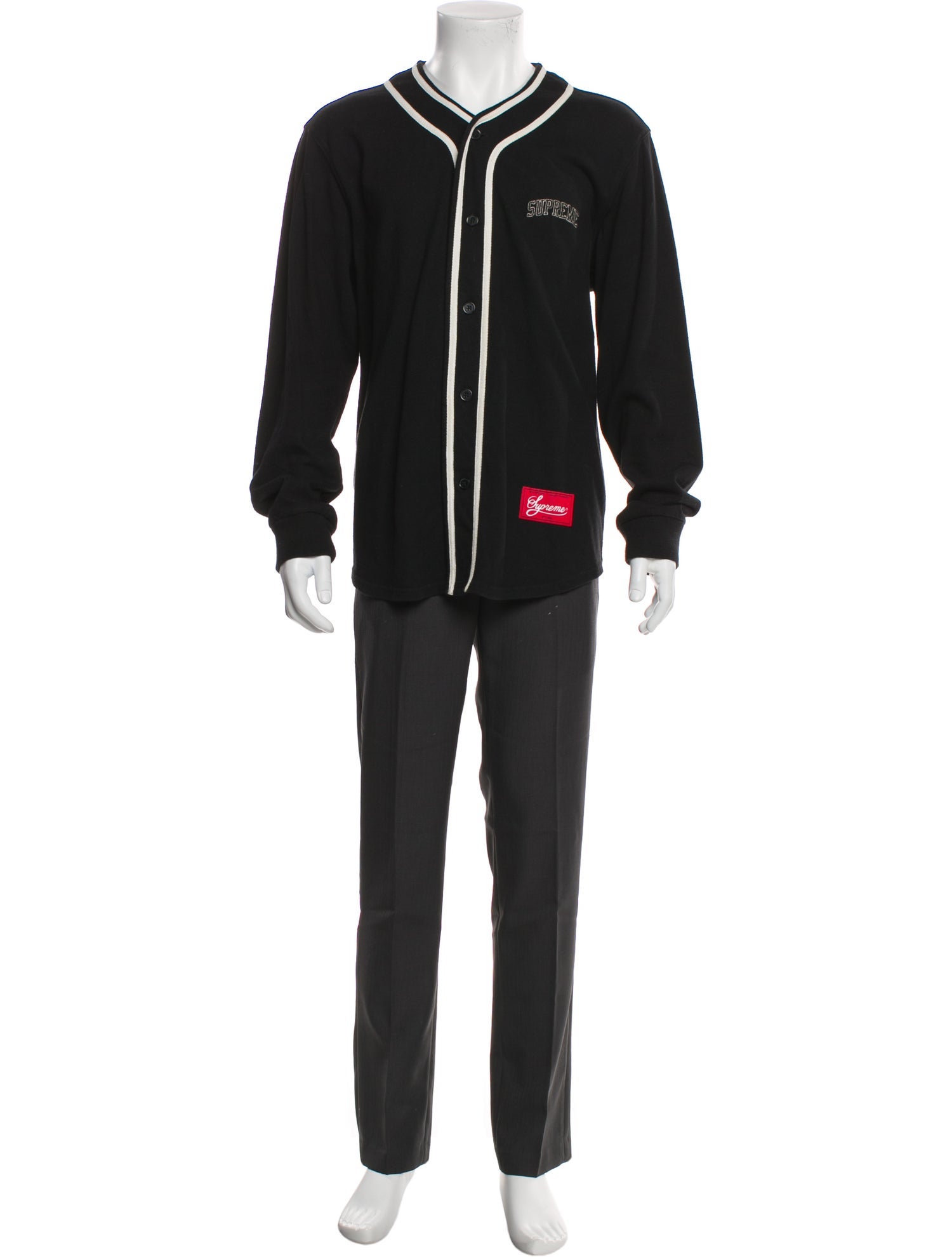 Supreme Signature Logo Striped Cardigan