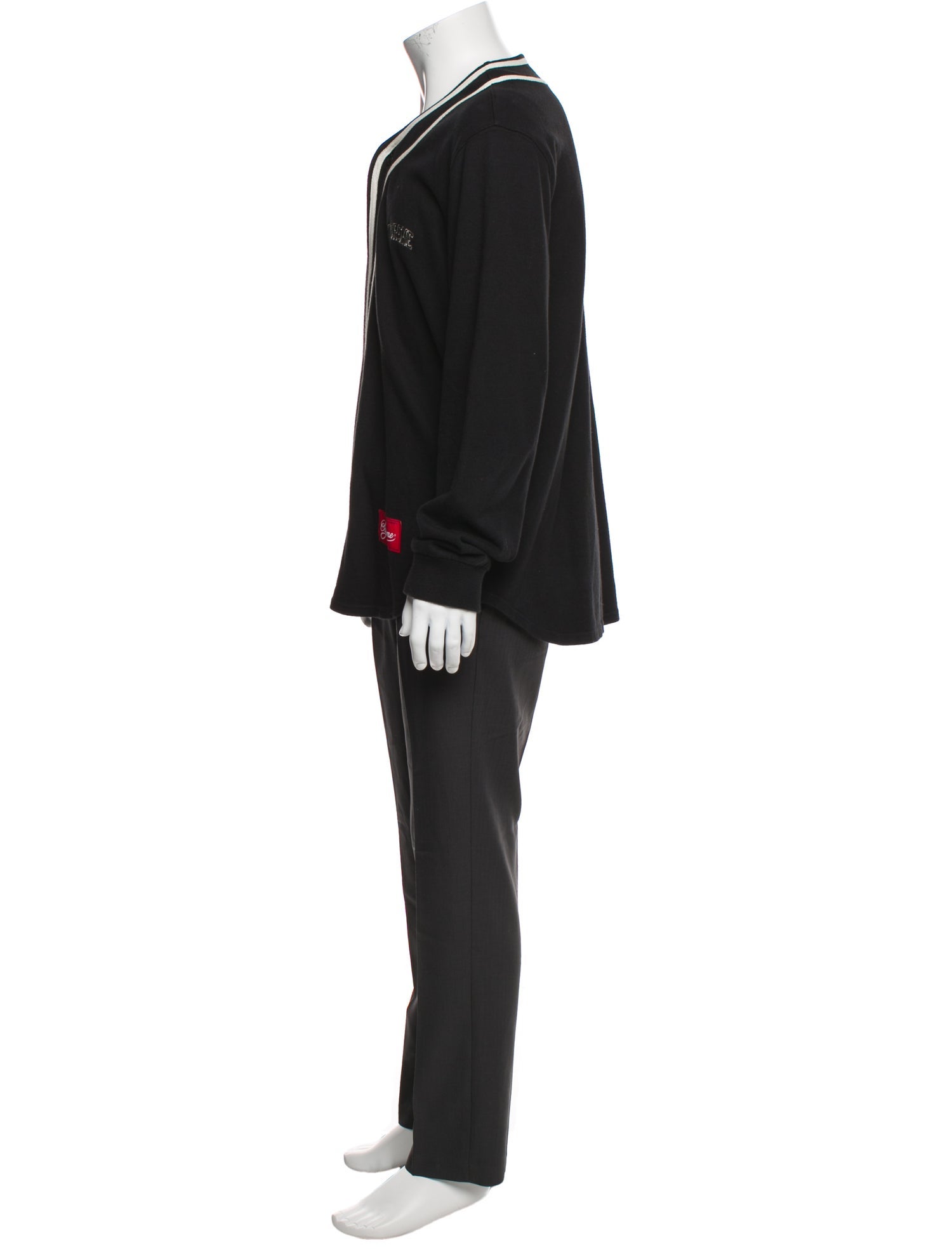 Supreme Signature Logo Striped Cardigan