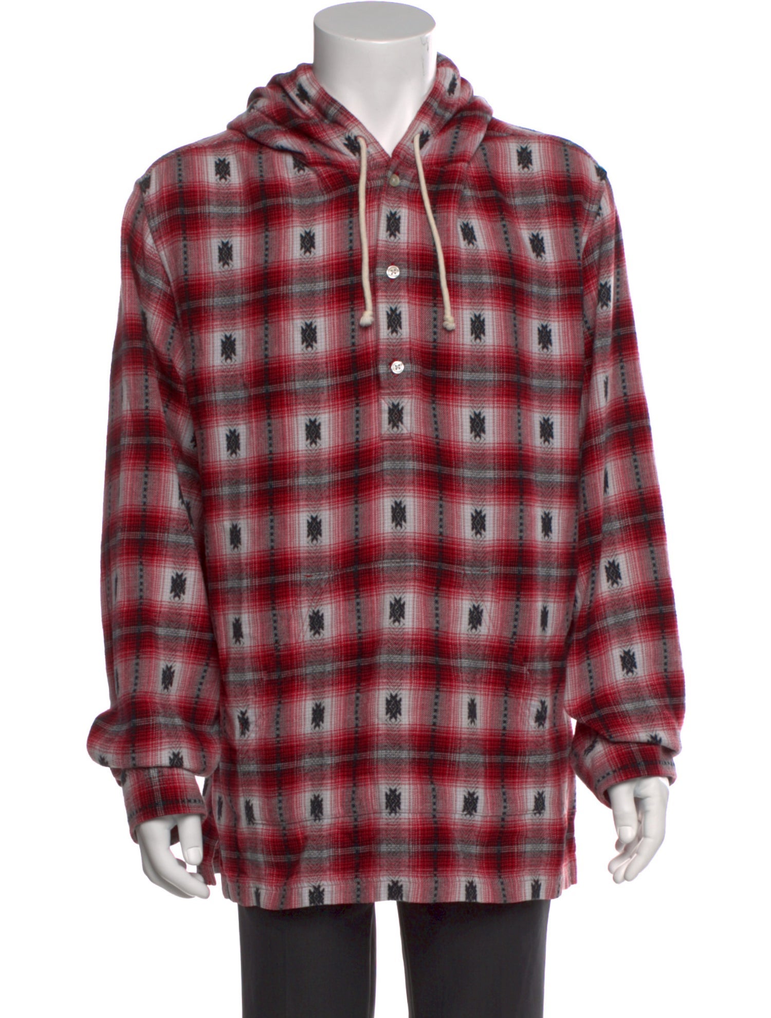 Supreme Plaid Print Crew Neck Hoodie