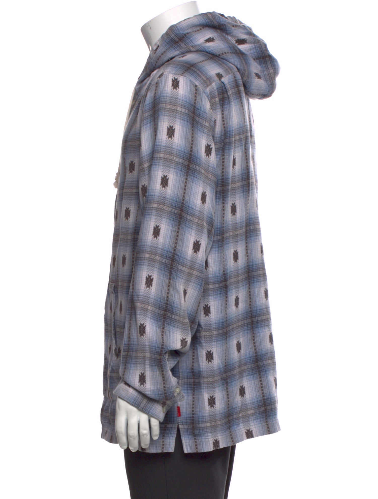 Supreme Plaid Print Crew Neck Hoodie