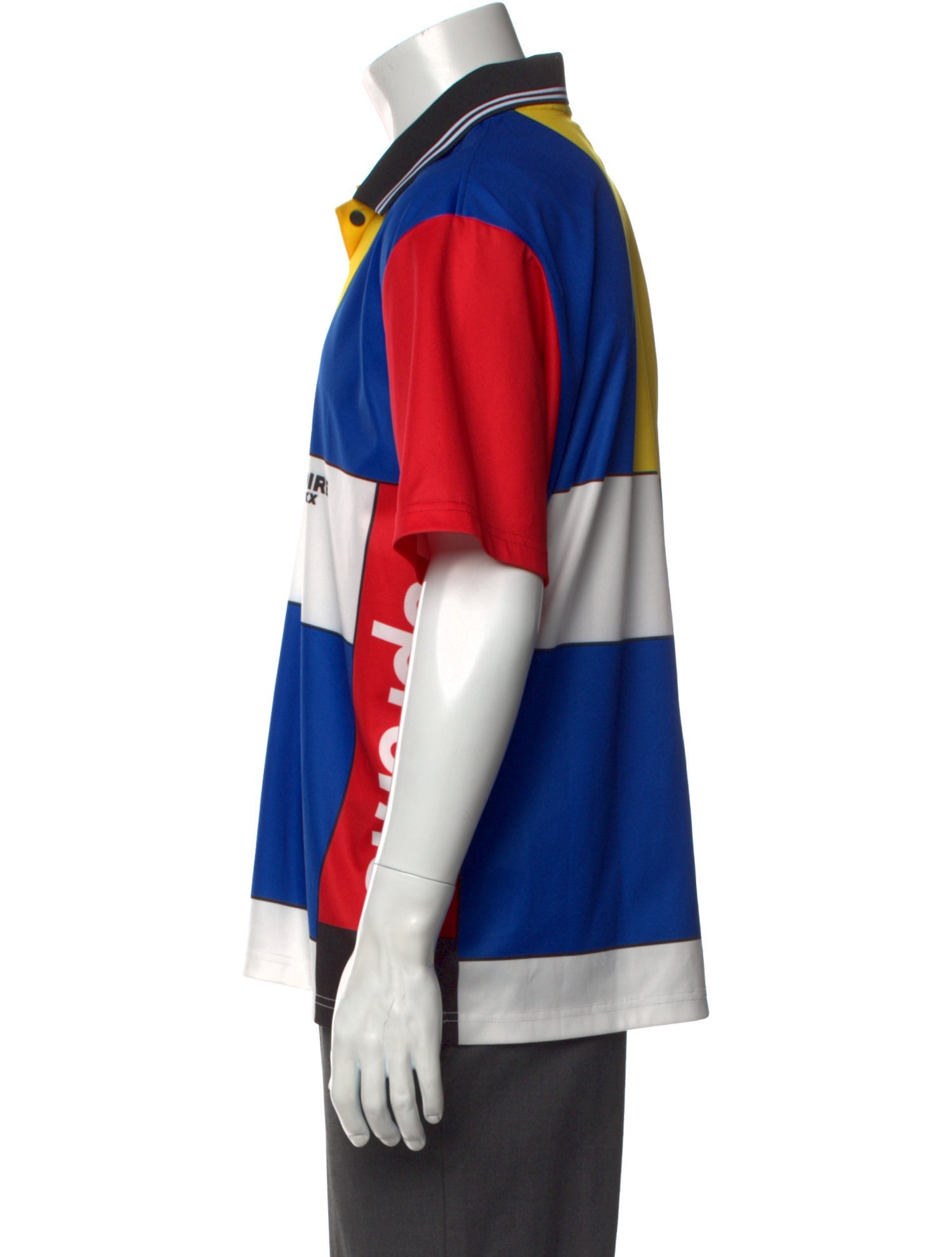 Supreme Colorblock Pattern Crew Neck Polo Shirt