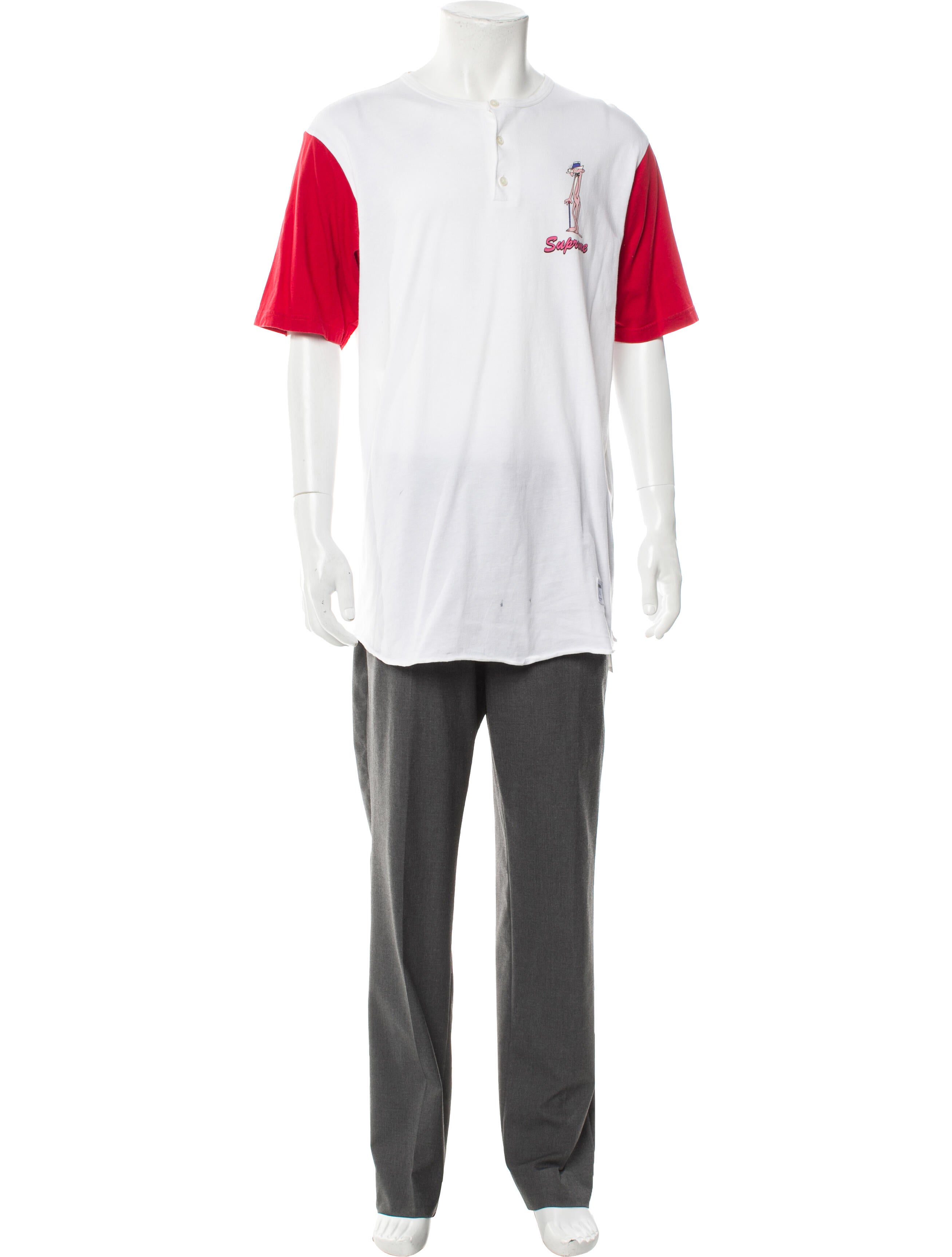 Supreme Pink Panther Graphic Print Henley