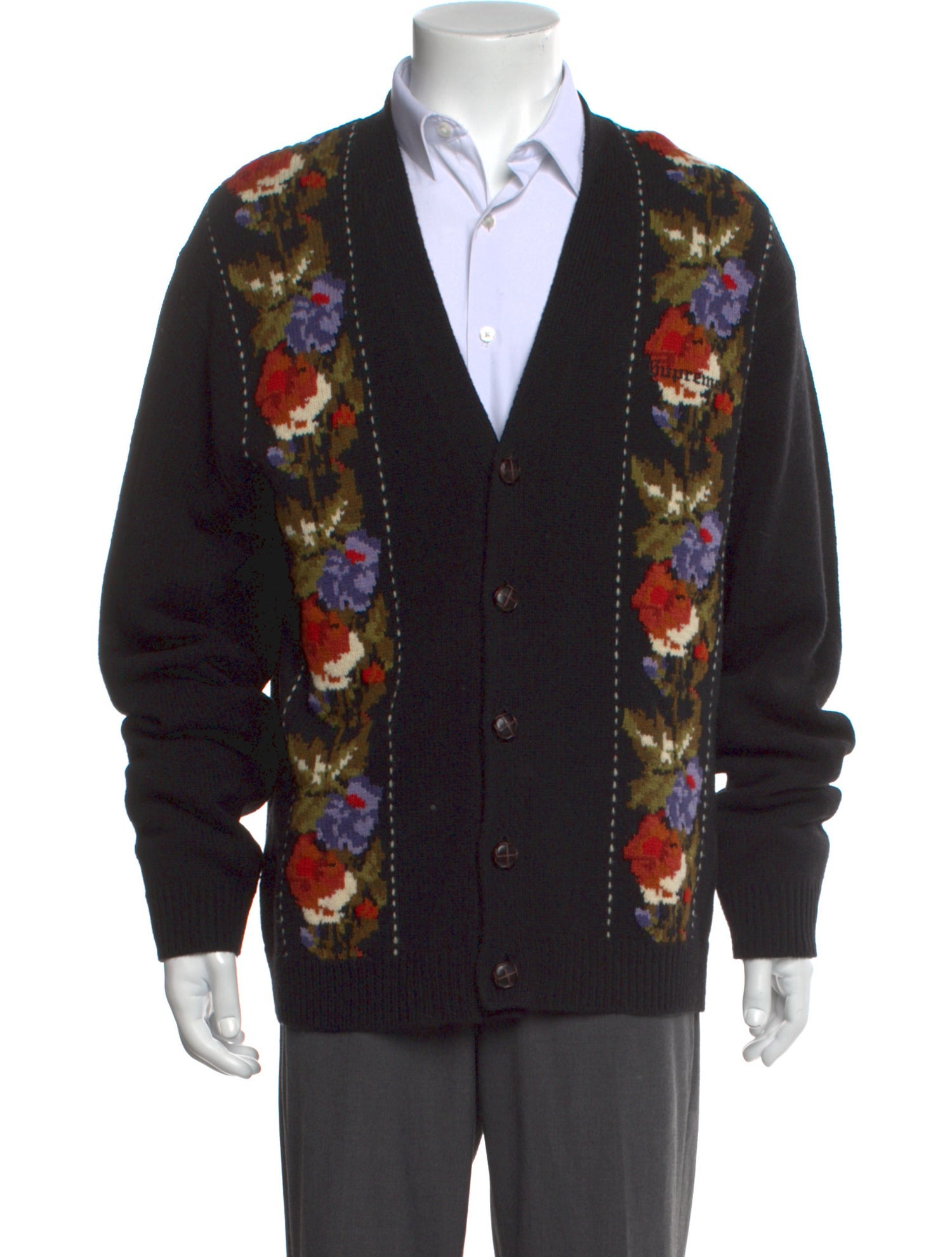 Supreme Wool Floral Print Cardigan