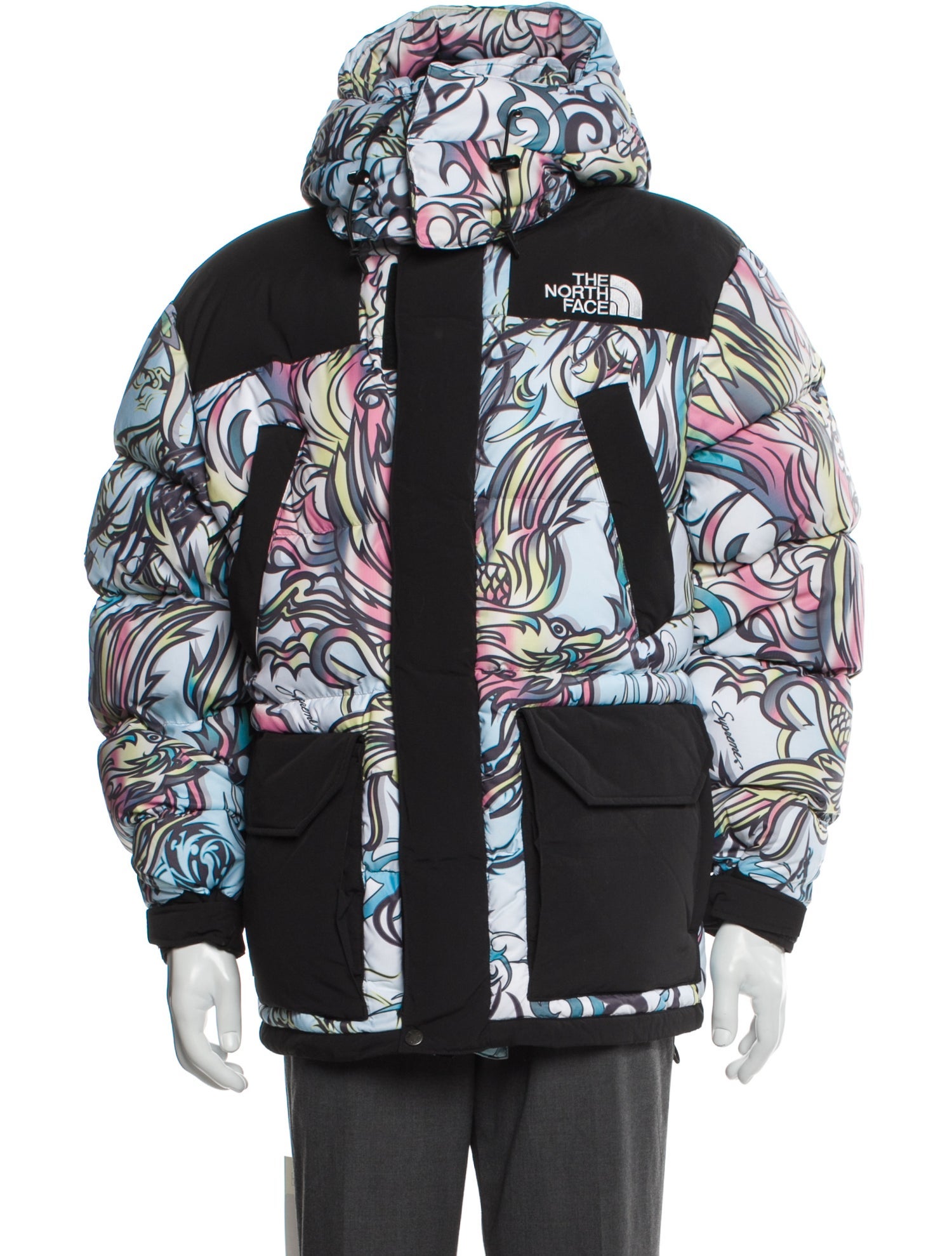 The North Face x Supreme 2022 700-Fill Down 'Multicolor Dragon' Puffer Coat