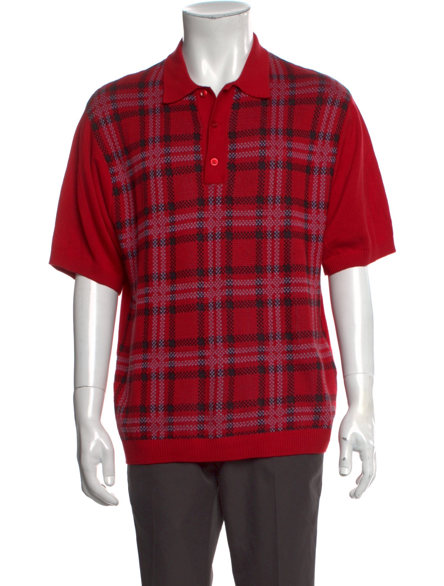 Supreme Plaid Print Collar Polo Shirt